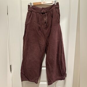 Free People Barrel Leg Linen Cotton Pants